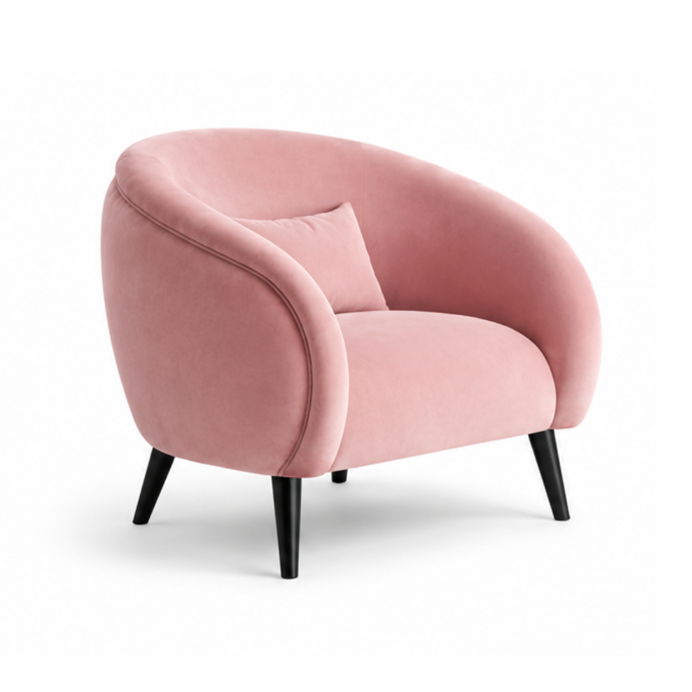 Blush Crescent Accent Chair - image 3