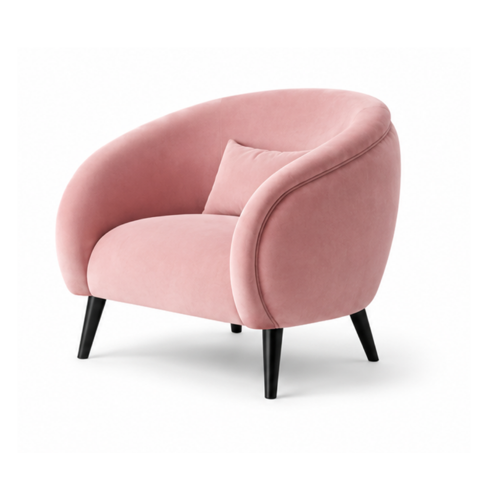 Blush Crescent Accent Chair - image 2