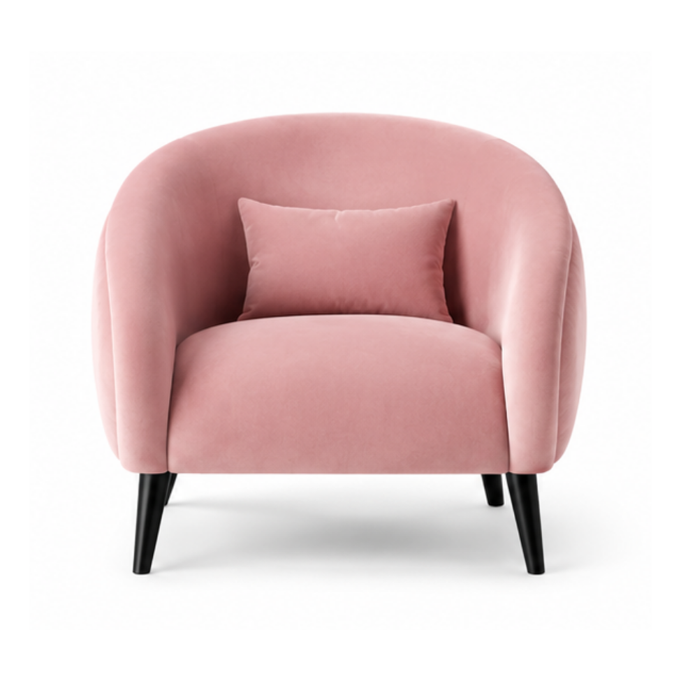 Blush Crescent Accent Chair